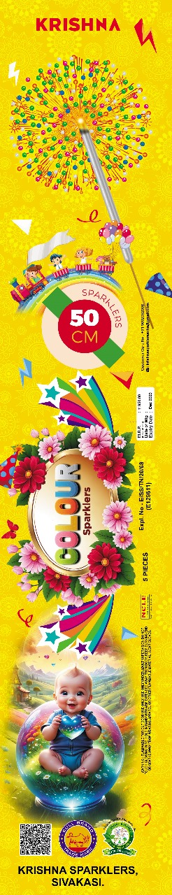 Krish Crackers 50 Cm Crackling Sparklers(5pcs)
